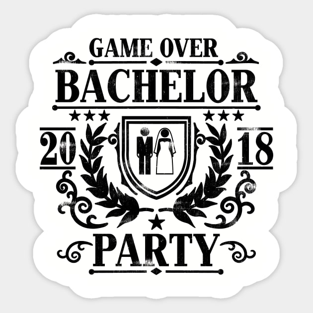 Mens Bachelor Party 2018 Groom Squad Stag Night T Shirt Gift Sticker by CheesyB